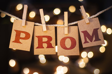 Prom Concept Clipped Cards and Lights - obrazy, fototapety, plakaty