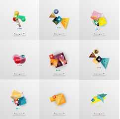 Set of paper graphic layouts