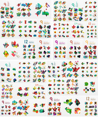 Super mega set of abstract geometric paper graphic layouts