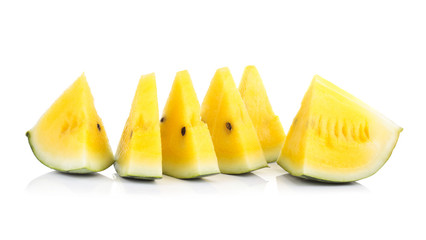yellow watermelon isolated on white background