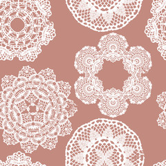 Lace white seamless mesh pattern.