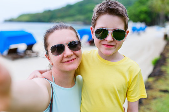 Mother And Son Selfie