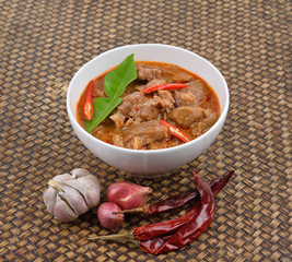 Red savory curry with pork