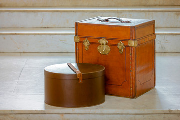 Old travelling suitcases