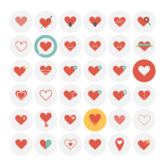 Heart icons. Vector Illustration.