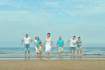  Family at beach in summer