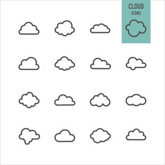 Fototapeta premium Cloud icons set. Vector illustration.