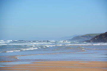 panoramica de la playa de oyambre, Cantabria