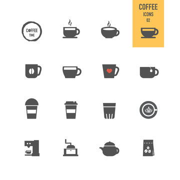 Coffee icons set. Vector illustration.