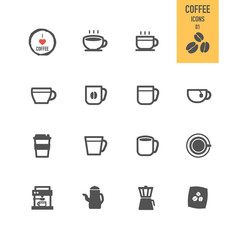 Coffee icons set. Vector illustration.