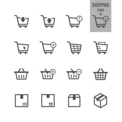 Shopping icons set. Vector illustration.