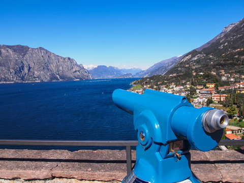 Panoramic point on Castello Scaligero, Malcesine, Italy