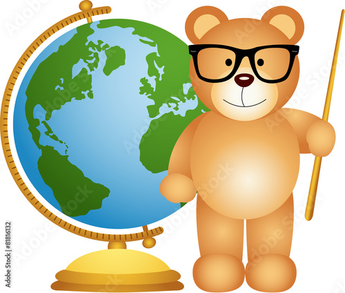 Download "Teddy bear teacher with globe" Stock image and royalty-free vector files on Fotolia.com - Pic ...