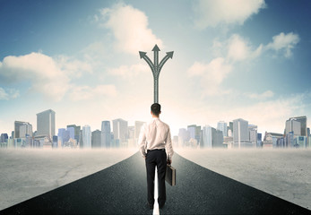 businessman standing on the road