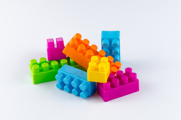 Plastic building blocks.