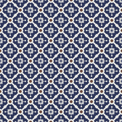 Vintage dark blue and brown colors seamless pattern