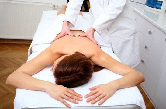 woman getting a back massage