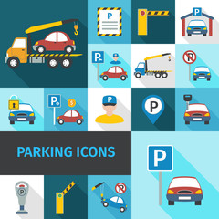 Parking Icons Flat