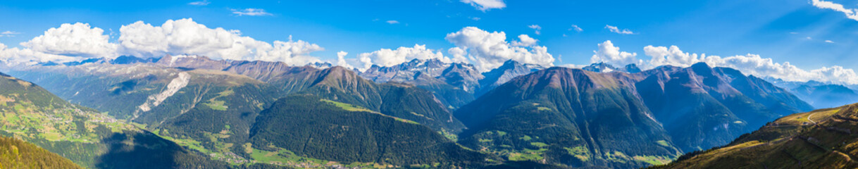 Panorama view of Swiss Alps