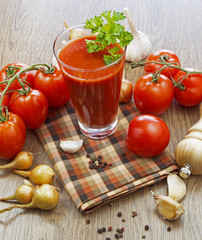 summer gazpacho soup with vegetables