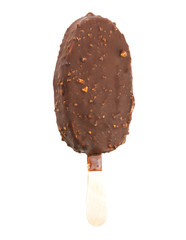 Ice cream in chocolate glaze on a stick