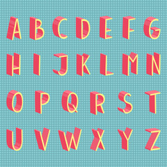 Hand drawn vector flat modern full alphabet.