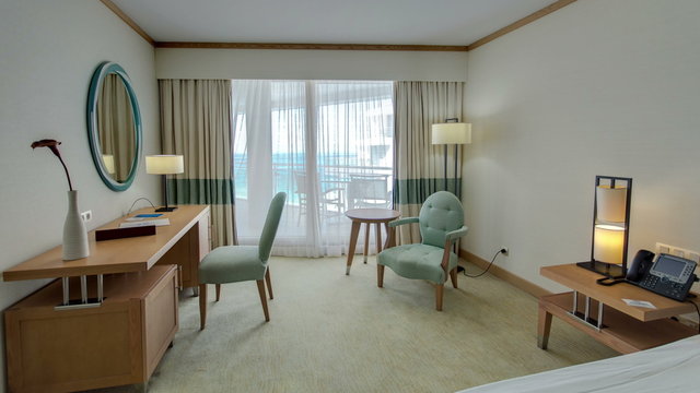 Interior of modern comfortable hotel room timelapse