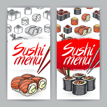 two covers for sushi menu