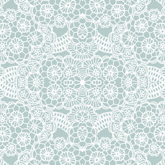 Lace seamless pattern with flowers
