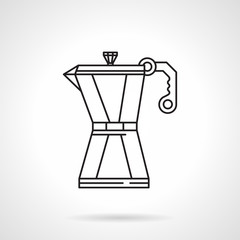 Coffee pot black line vector icon