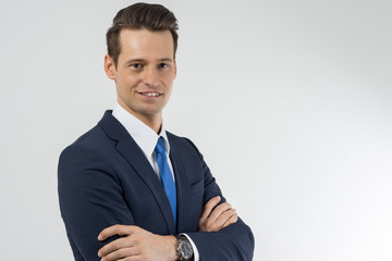 Business-Mann überlegen