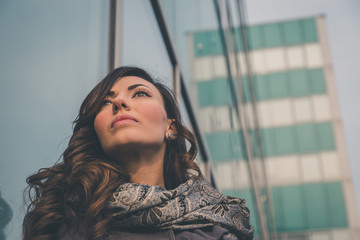 Fototapeta premium Beautiful girl posing in an urban context