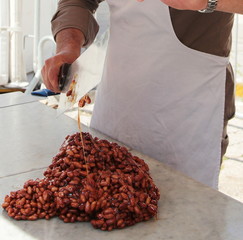 croccante di mandorle fase della lavorazione