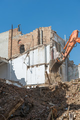 Fototapeta na wymiar Demolition of building