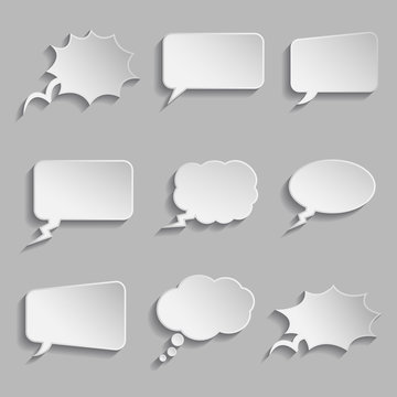 Collection of comic style thought bubbles - 3D look