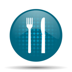 eat blue glossy web icon