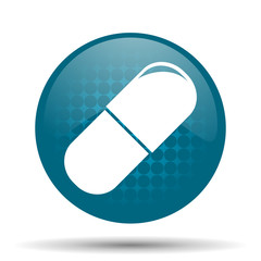 drugs blue glossy web icon