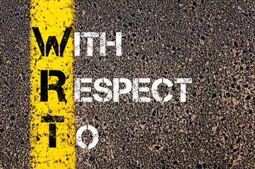 Business Acronym WRT as With Respect To