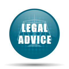 legal advice blue glossy web icon