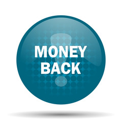 money back blue glossy web icon