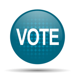 vote blue glossy web icon
