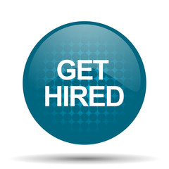 get hired blue glossy web icon