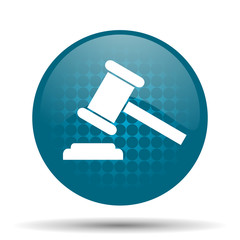 auction blue glossy web icon