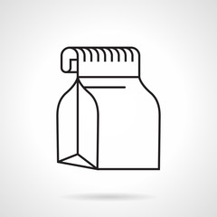 Food pack black line vector icon