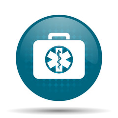 rescue kit blue glossy web icon