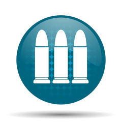 ammunition blue glossy web icon