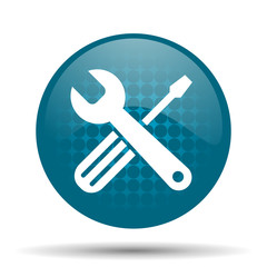 tools blue glossy web icon
