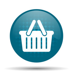 cart blue glossy web icon