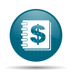 money blue glossy web icon