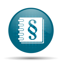 law blue glossy web icon